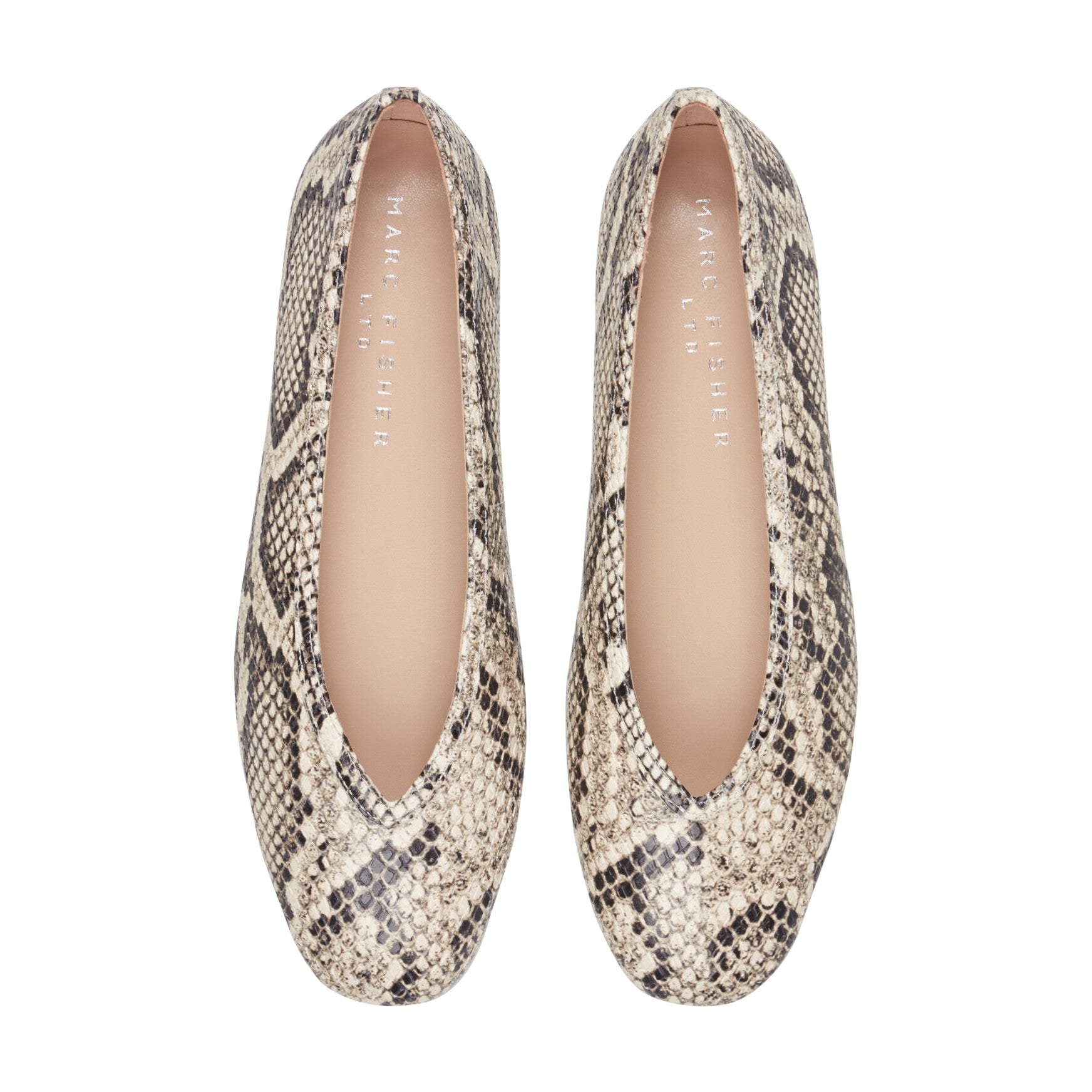 Gradi Leather Ballet Flat - Snake Printed Leather / Marc Fisher For Sale