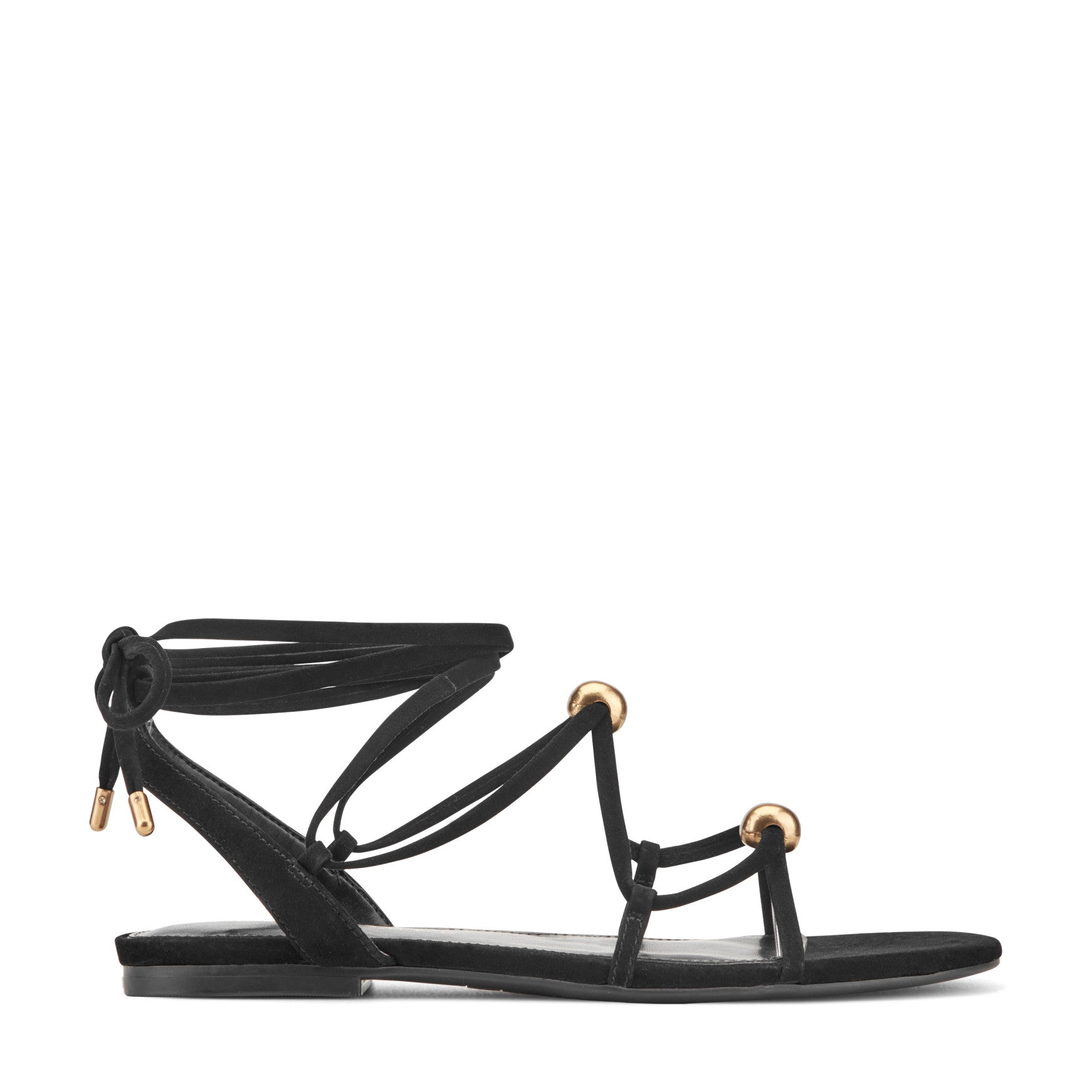 Ellan Ankle Wrap Leather Sandal - Black Suede / Marc Fisher Sale