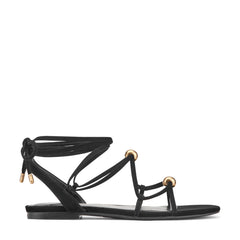 Ellan Ankle Wrap Leather Sandal - Black Suede / Marc Fisher Sale