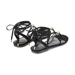 Ellan Ankle Wrap Leather Sandal - Black Suede / Marc Fisher Sale
