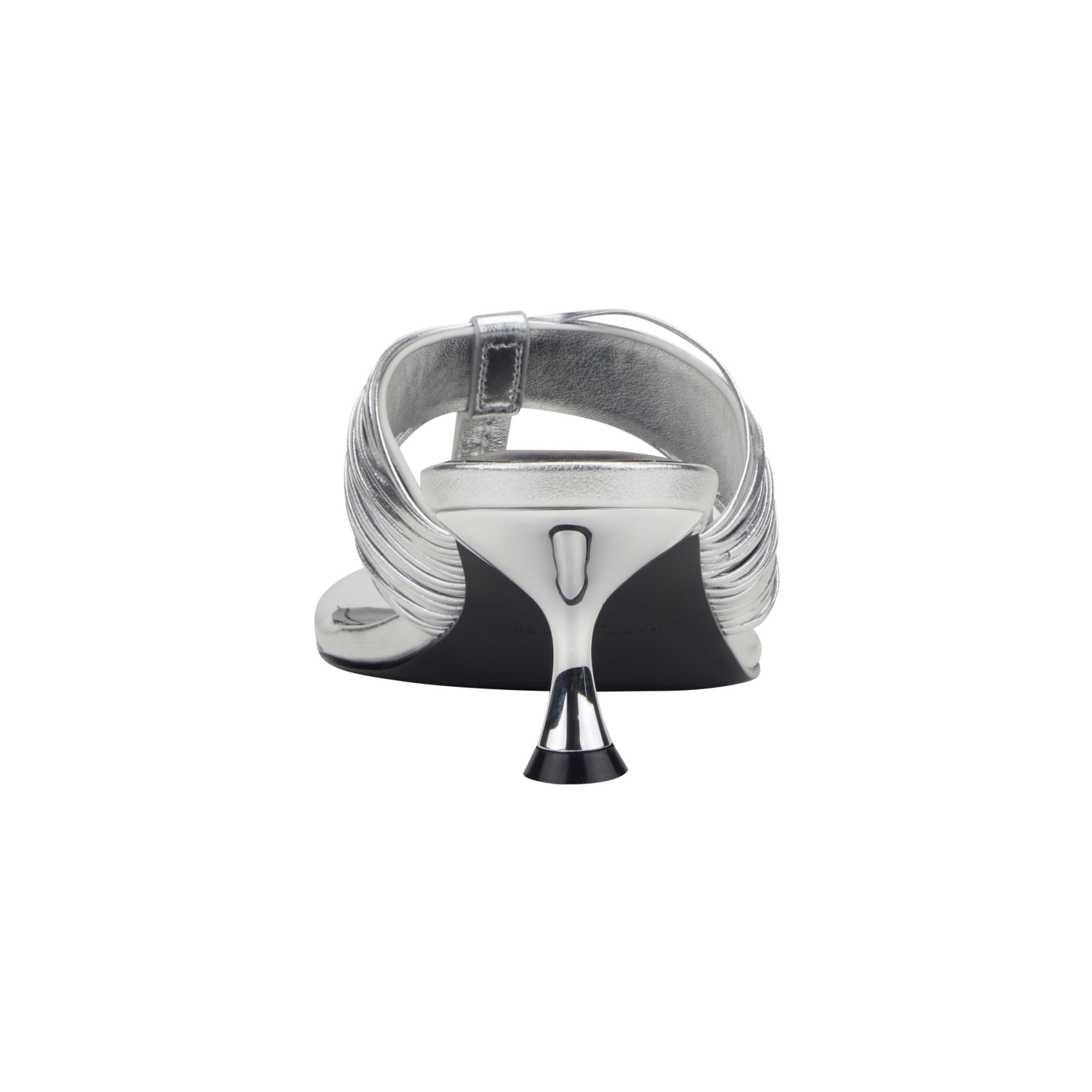 Pamilla Leather Heeled Thong Sandal - Silver Leather / Marc Fisher On Sale