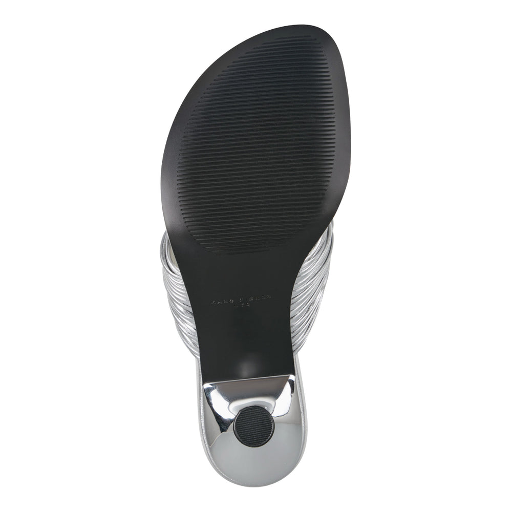 Pamilla Leather Heeled Thong Sandal - Silver Leather / Marc Fisher On Sale