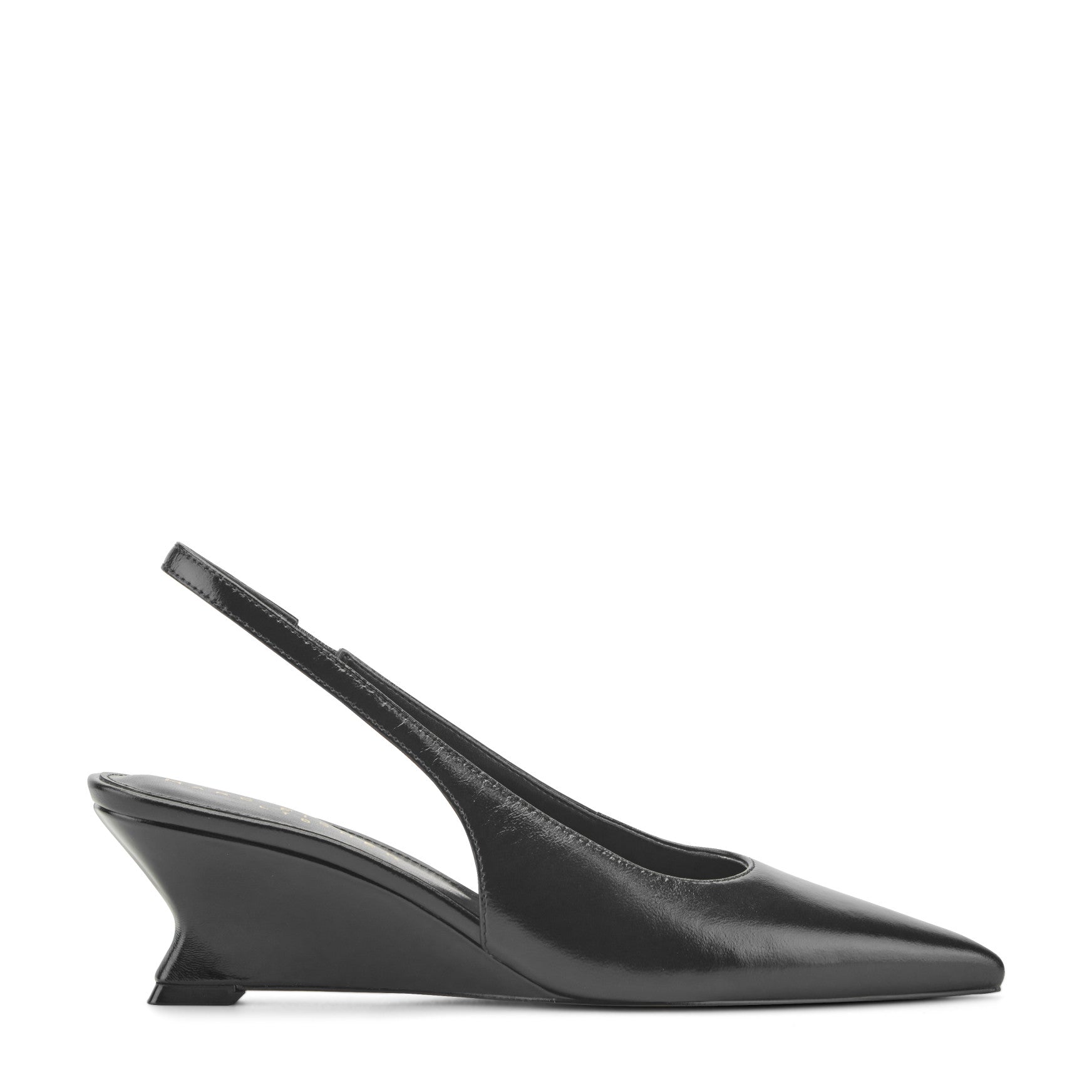 Taten Leather Wedge Slingback Pump - Black Leather / Marc Fisher For Sale