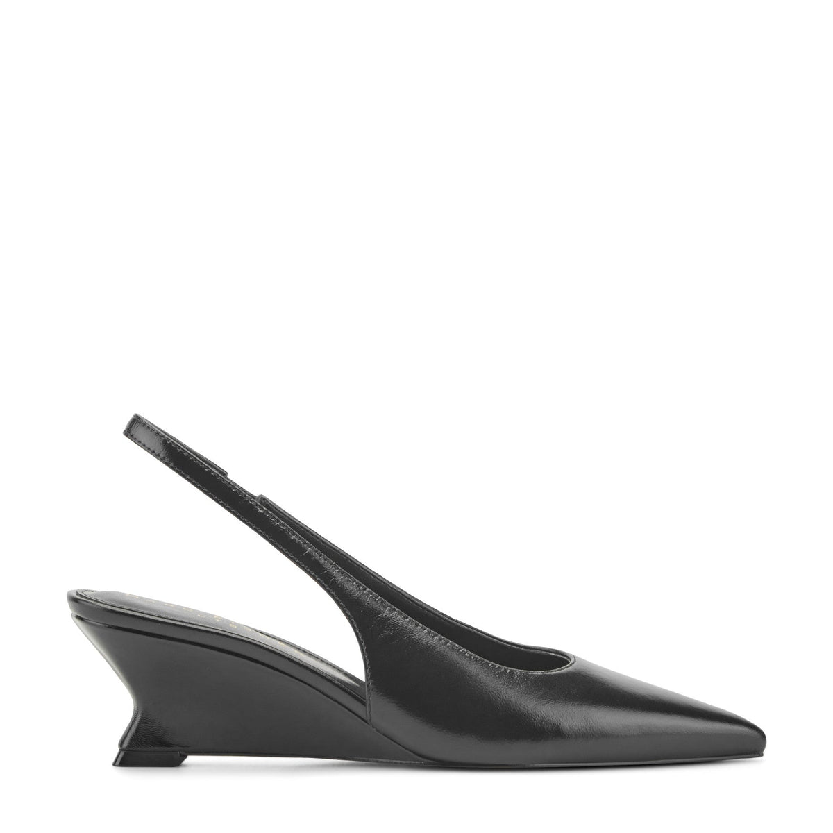 Taten Leather Wedge Slingback Pump - Black Leather / Marc Fisher For Sale