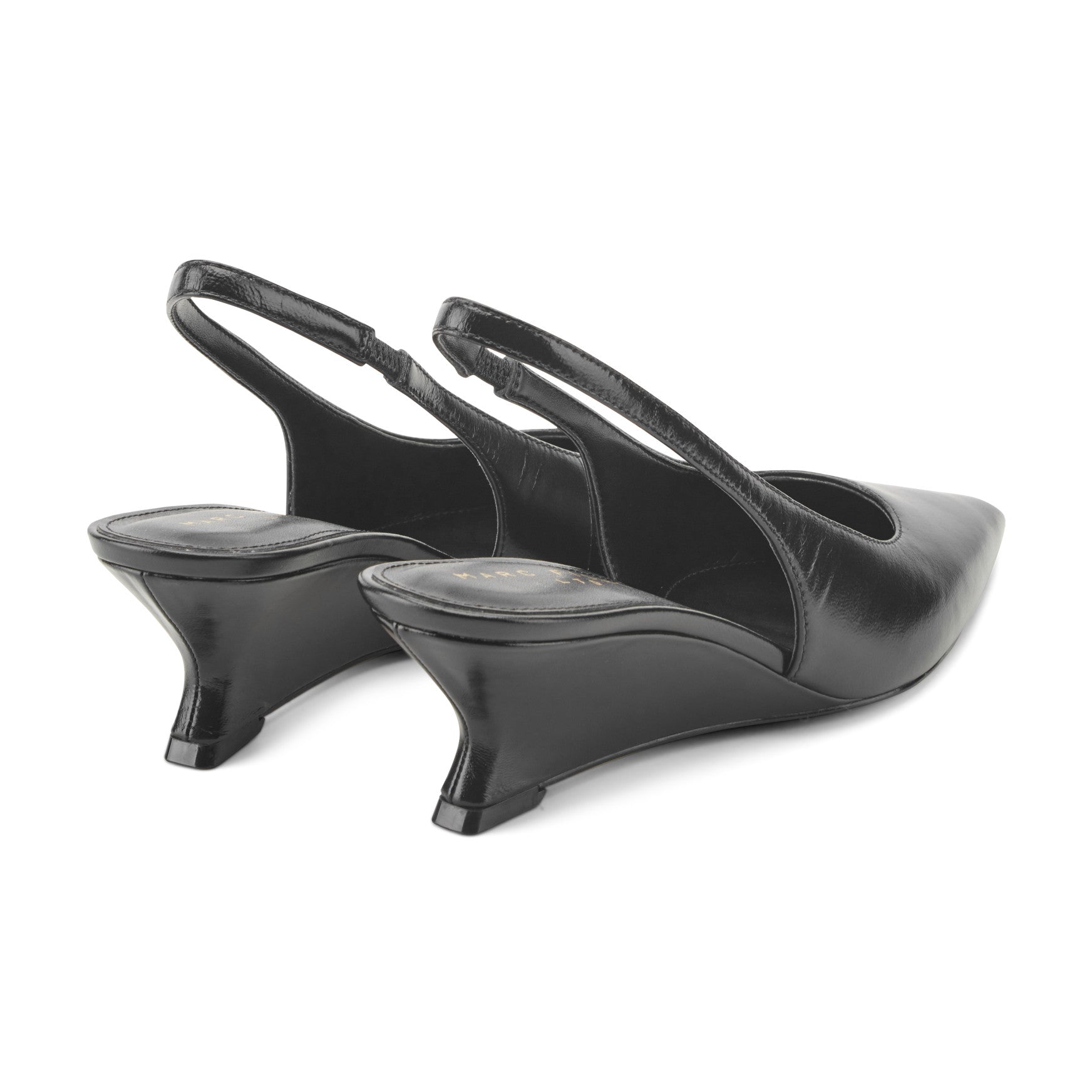 Taten Leather Wedge Slingback Pump - Black Leather / Marc Fisher For Sale