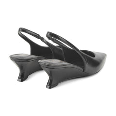 Taten Leather Wedge Slingback Pump - Black Leather / Marc Fisher For Sale