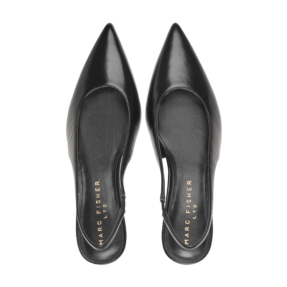 Taten Leather Wedge Slingback Pump - Black Leather / Marc Fisher For Sale