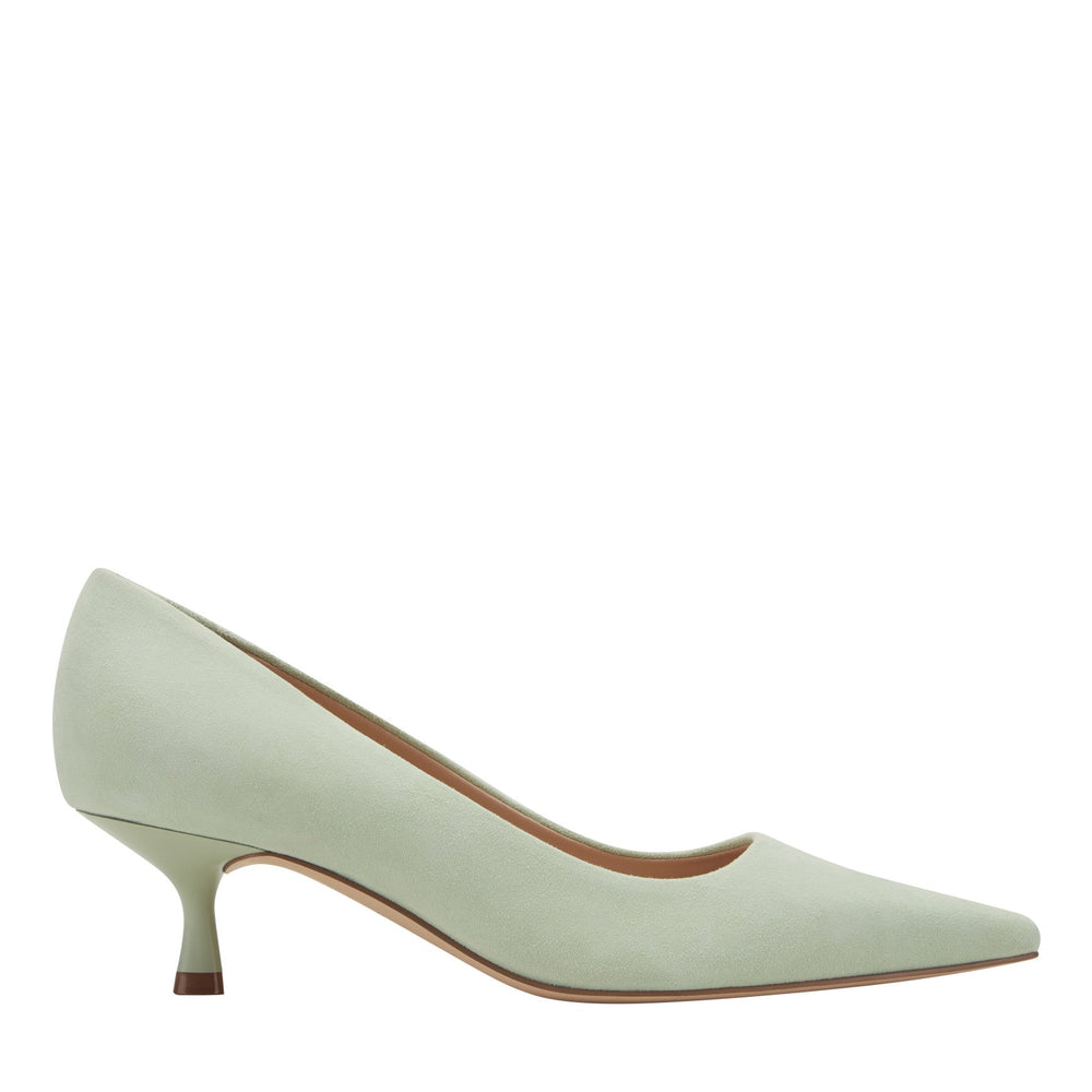 Calynna Leather Kitten Heel Pump - Mint Suede / Marc Fisher Sale