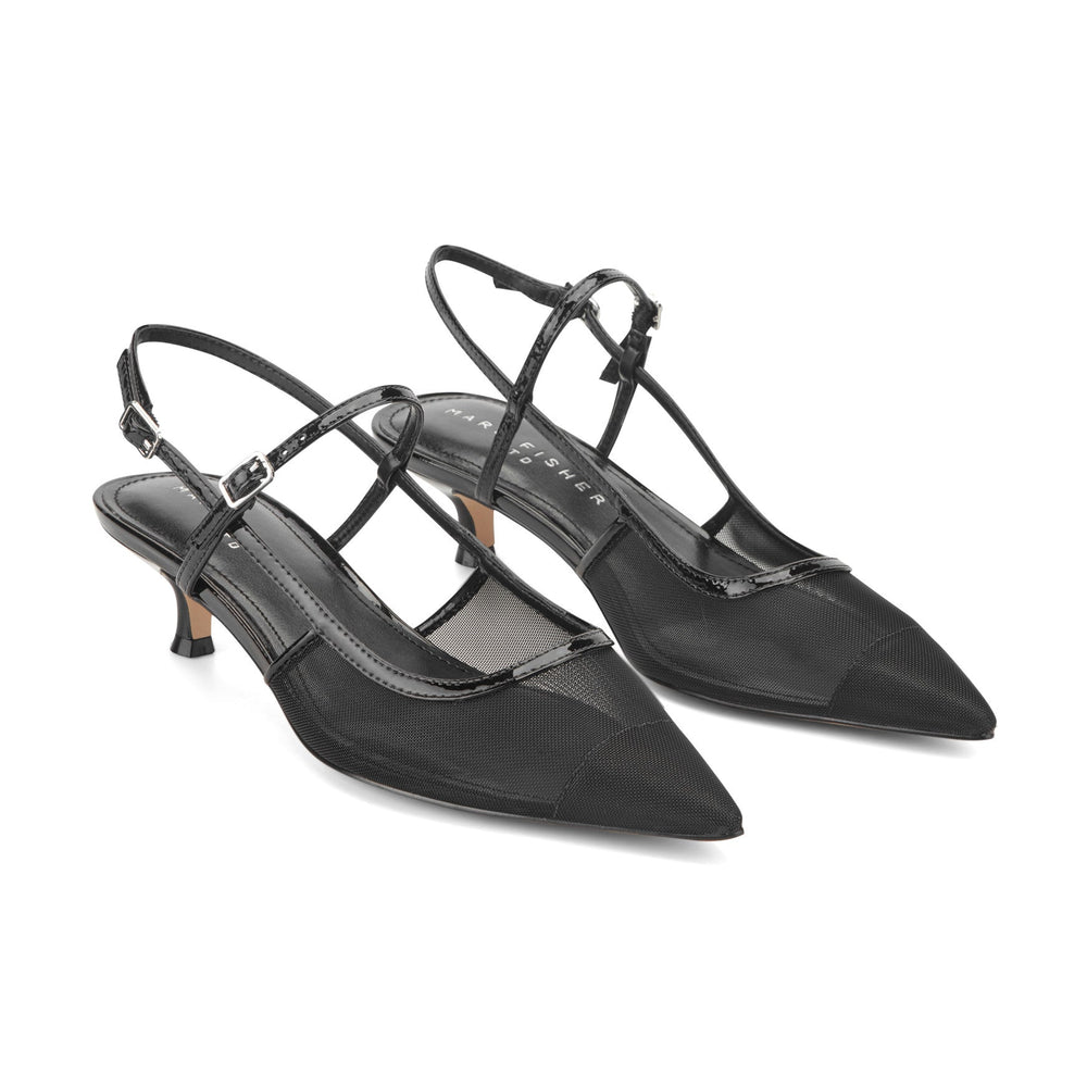 Ceddy Kitten Heel Slingback Pump - Black Mesh / Marc Fisher For Sale
