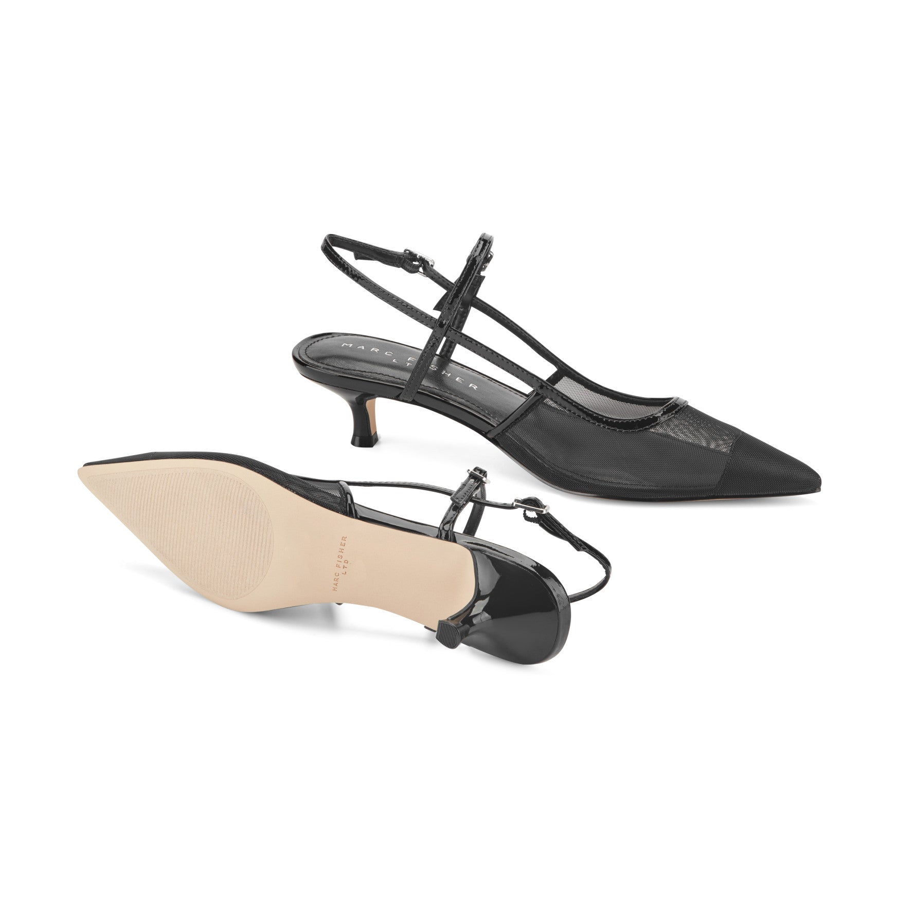 Ceddy Kitten Heel Slingback Pump - Black Mesh / Marc Fisher For Sale