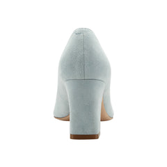 Zala Block Heel Pointy Toe Pump - Light Blue Suede / Marc Fisher Sale