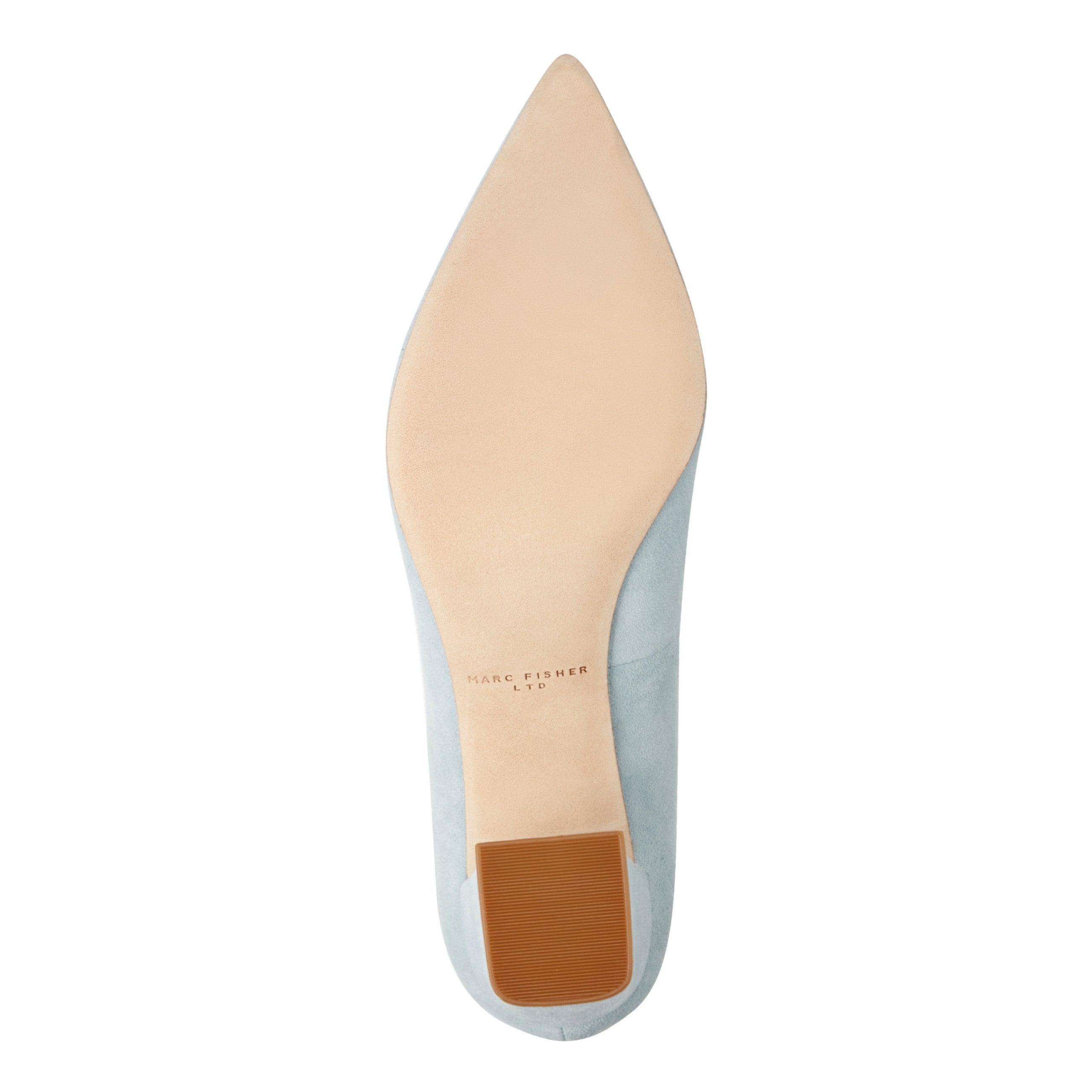 Zala Block Heel Pointy Toe Pump - Light Blue Suede / Marc Fisher Sale