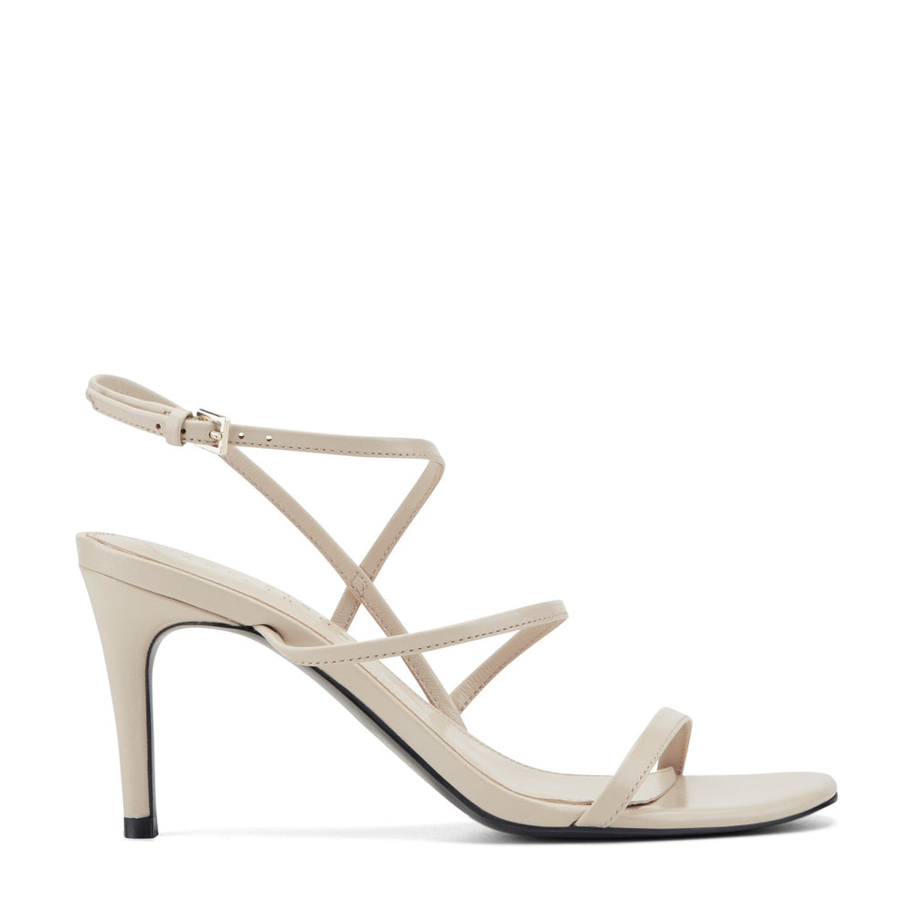 Denzi Strappy Leather Sandal - Ivory Leather / Marc Fisher Outlet