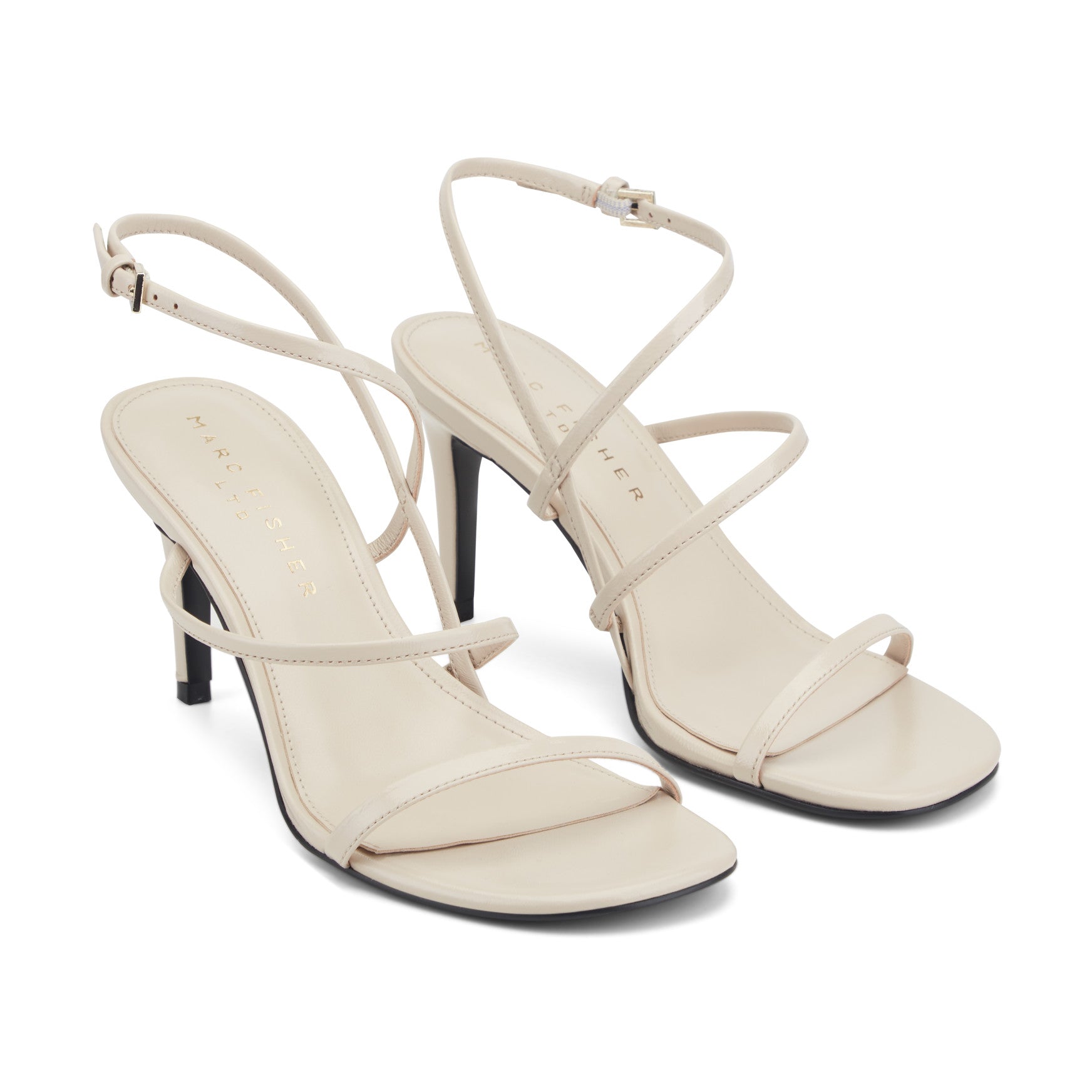 Denzi Strappy Leather Sandal - Ivory Leather / Marc Fisher Outlet