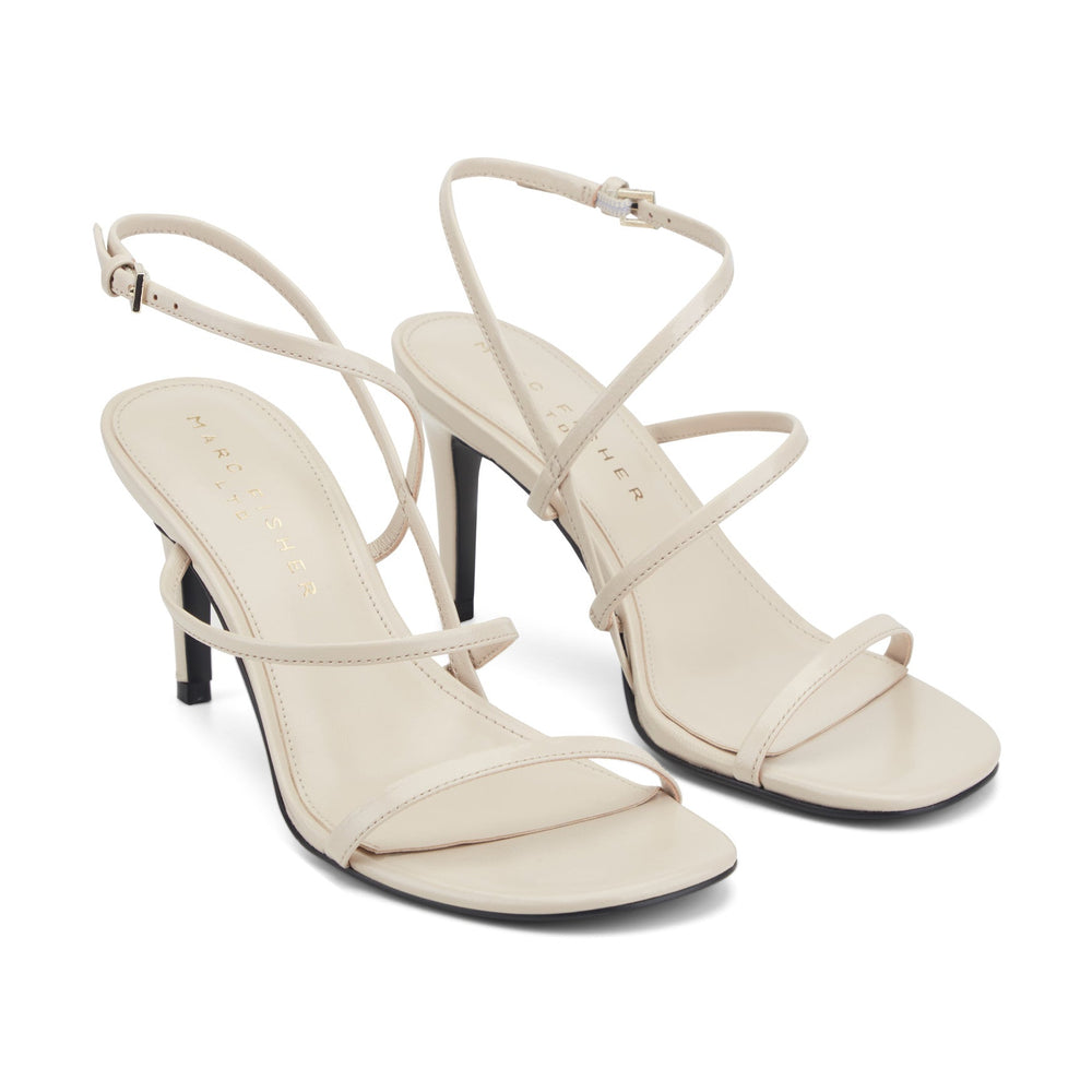 Denzi Strappy Leather Sandal - Ivory Leather / Marc Fisher Outlet
