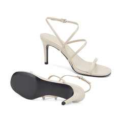 Denzi Strappy Leather Sandal - Ivory Leather / Marc Fisher Outlet