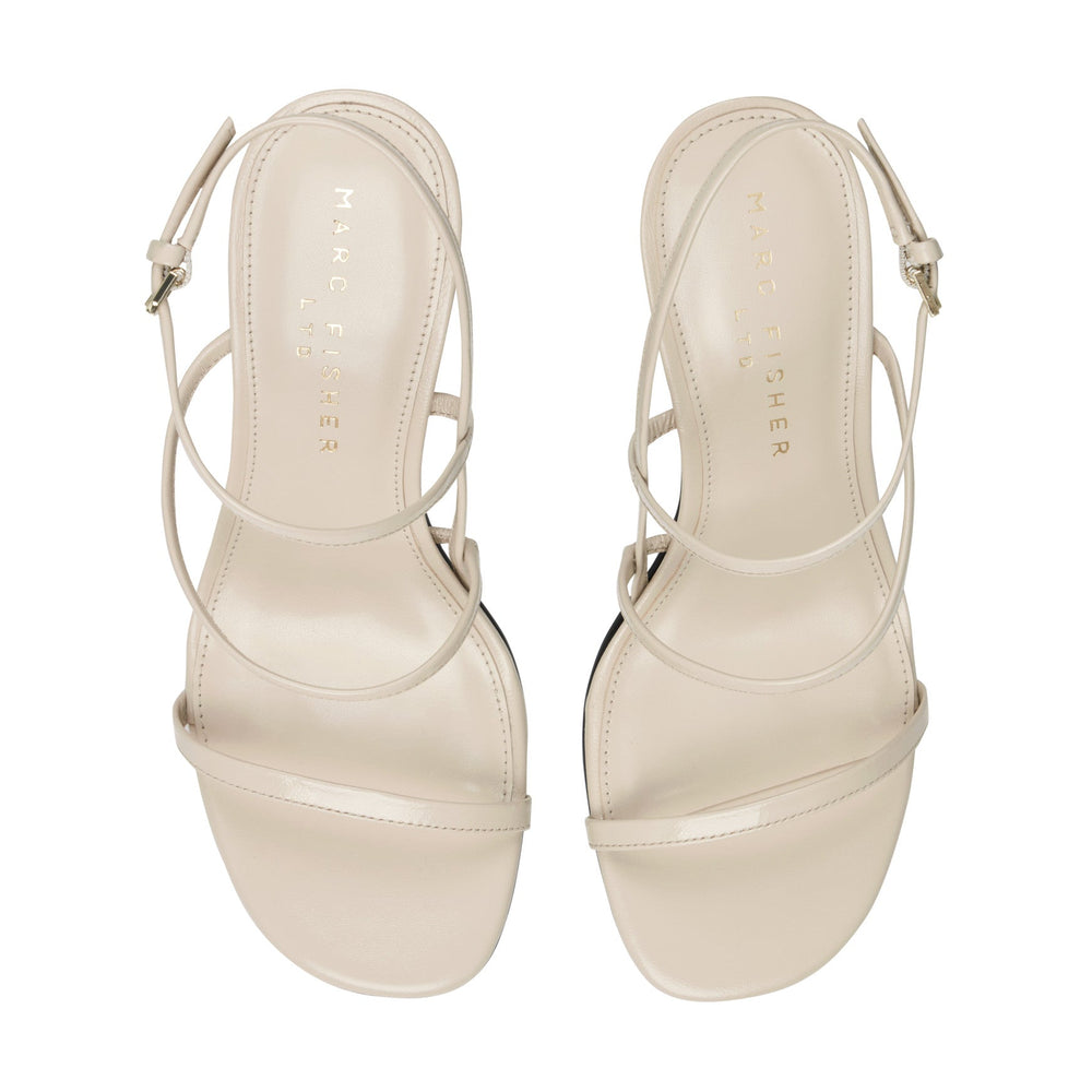 Denzi Strappy Leather Sandal - Ivory Leather / Marc Fisher Outlet