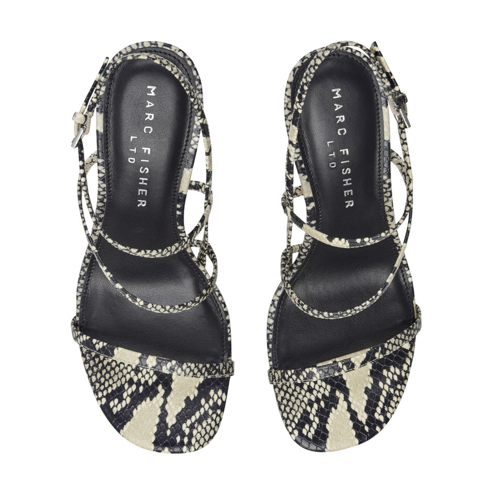 Denzi Strappy Leather Sandal - Snake Printed Leather / Marc Fisher Discount