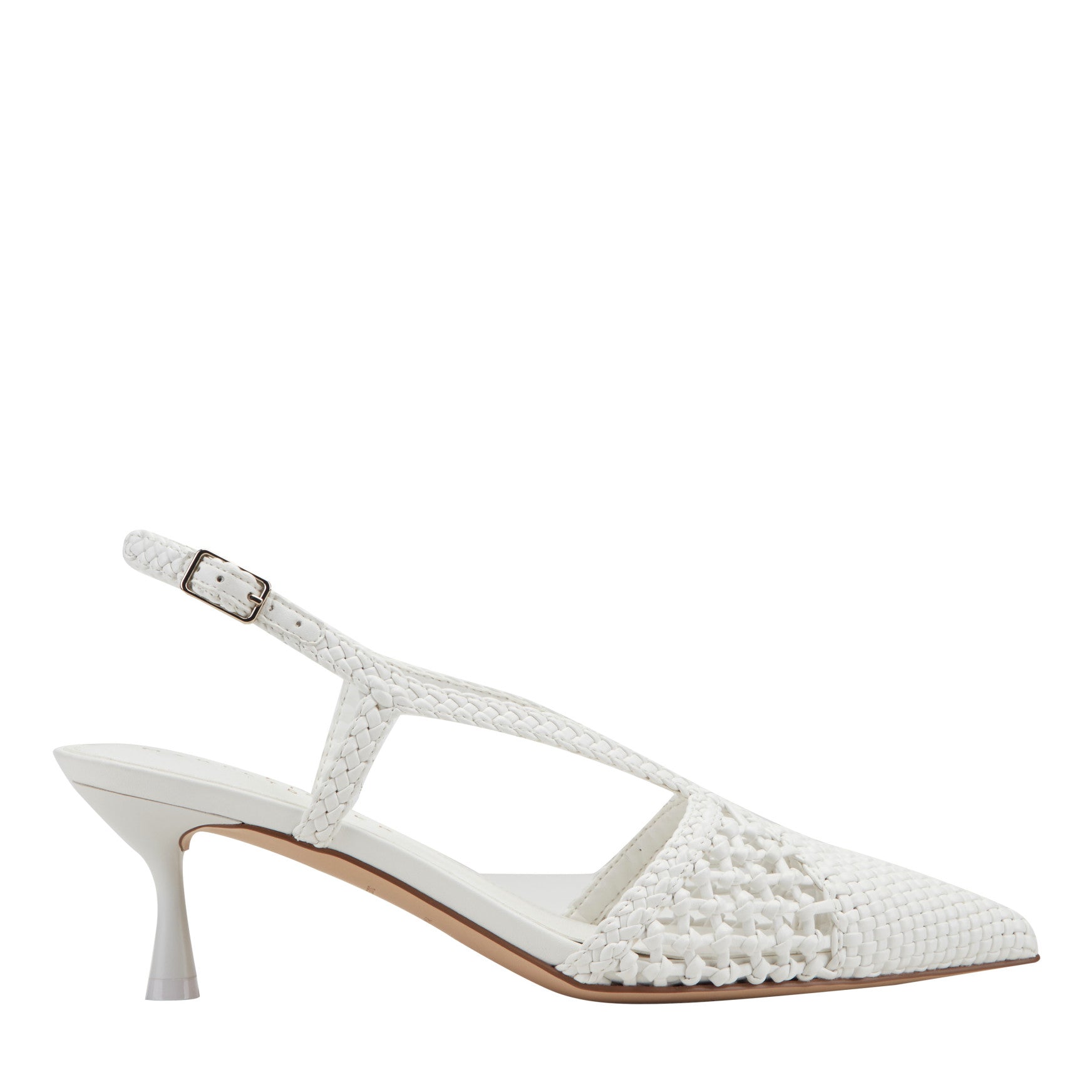 Reagan Woven Leather Pump - White Leather / Marc Fisher Online
