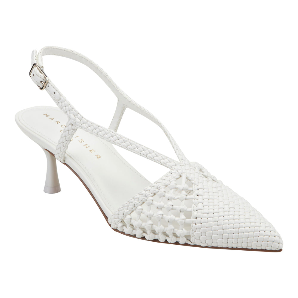 Reagan Woven Leather Pump - White Leather / Marc Fisher Online