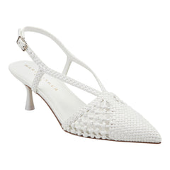 Reagan Woven Leather Pump - White Leather / Marc Fisher Online