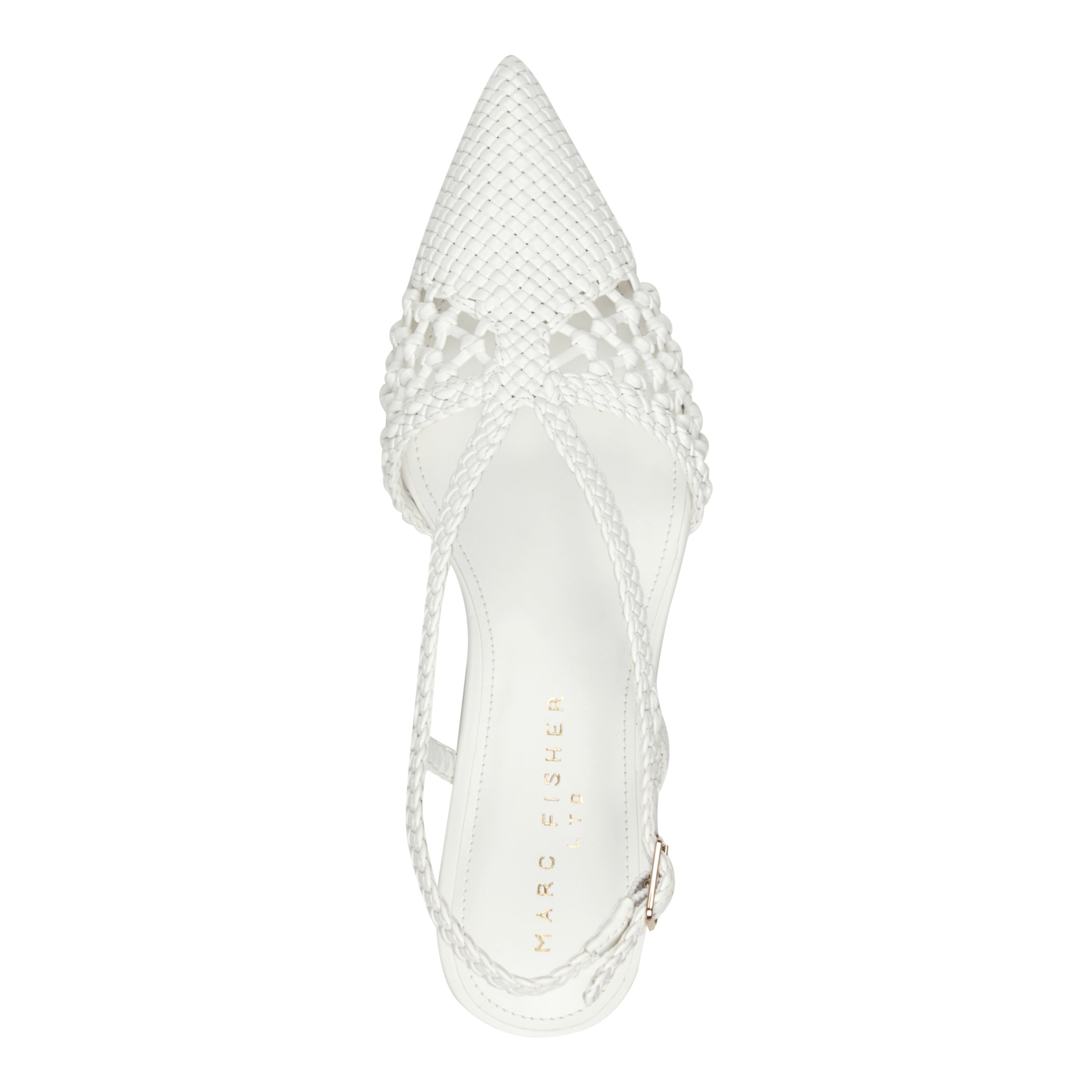 Reagan Woven Leather Pump - White Leather / Marc Fisher Online