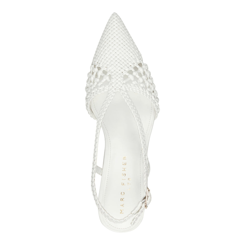 Reagan Woven Leather Pump - White Leather / Marc Fisher Online