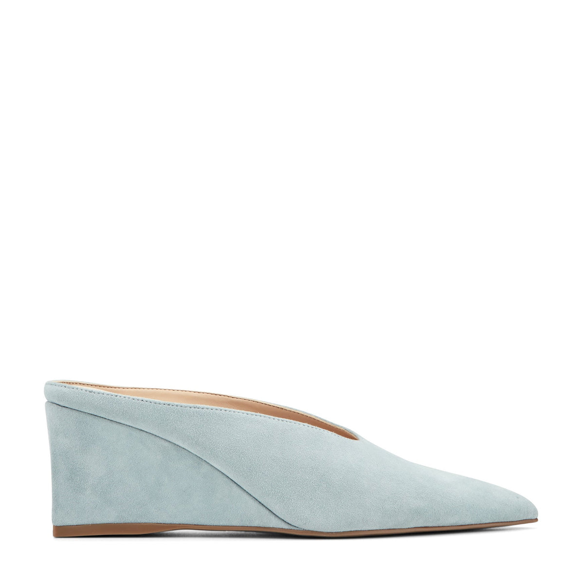 Malley Leather Wedge Mule - Blue Suede / Marc Fisher For Sale