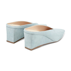 Malley Leather Wedge Mule - Blue Suede / Marc Fisher For Sale