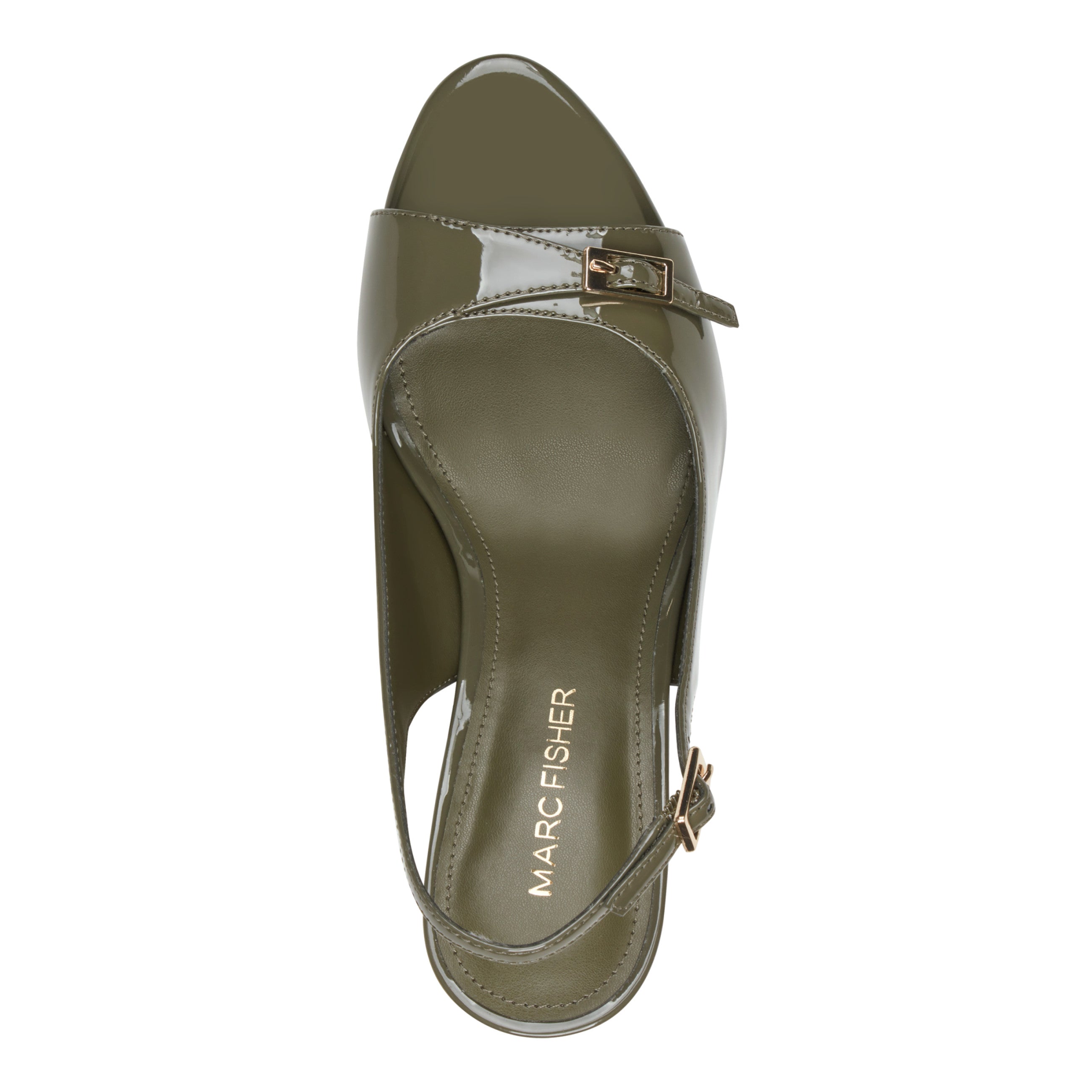 Paza Peep Toe Pump - Dark Green Patent / Marc Fisher Sale