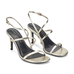 Denzi Strappy Leather Sandal - Platino Leather / Marc Fisher Outlet