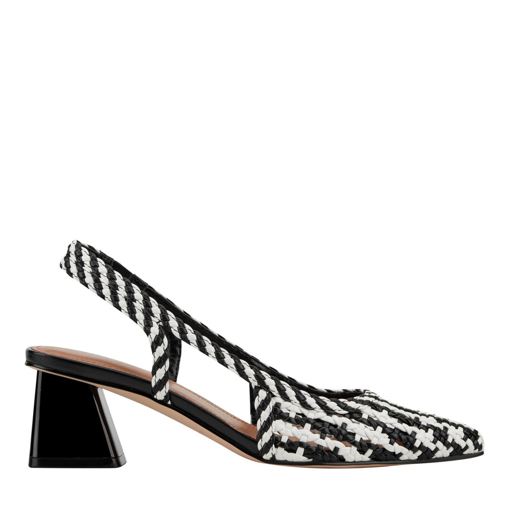 Latiya Woven Slingback Pump - Black/White / Marc Fisher Sale