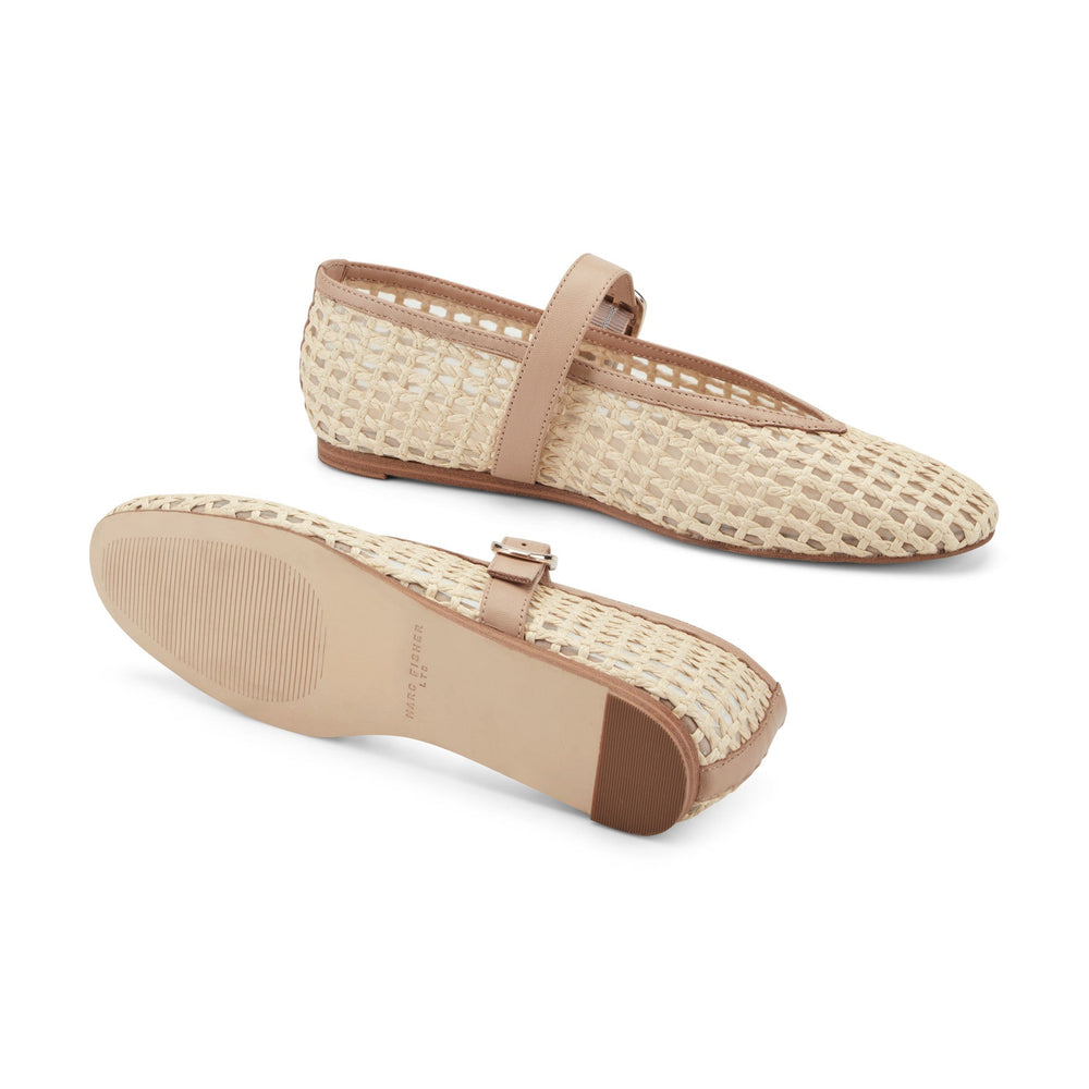Godea Mary Jane Ballet Flat - Light Natural Raffia / Marc Fisher For Sale