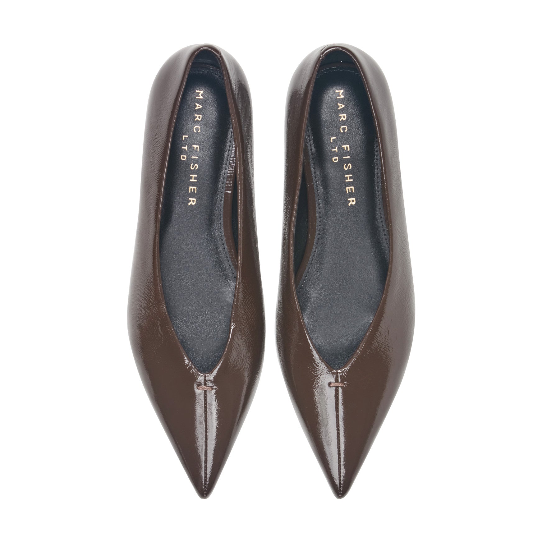 Casee Leather Flat - Dark Brown Patent Leather / Marc Fisher US