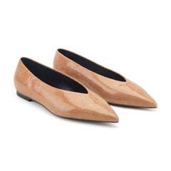Casee Leather Flat - Natural Embossed Leather / Marc Fisher On Sale