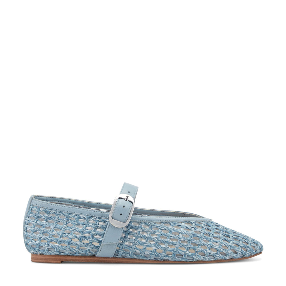 Godea Mary Jane Ballet Flat - Light Blue Raffia / Marc Fisher Outlet