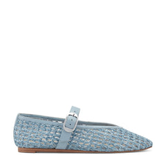 Godea Mary Jane Ballet Flat - Light Blue Raffia / Marc Fisher Outlet
