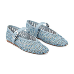 Godea Mary Jane Ballet Flat - Light Blue Raffia / Marc Fisher Outlet