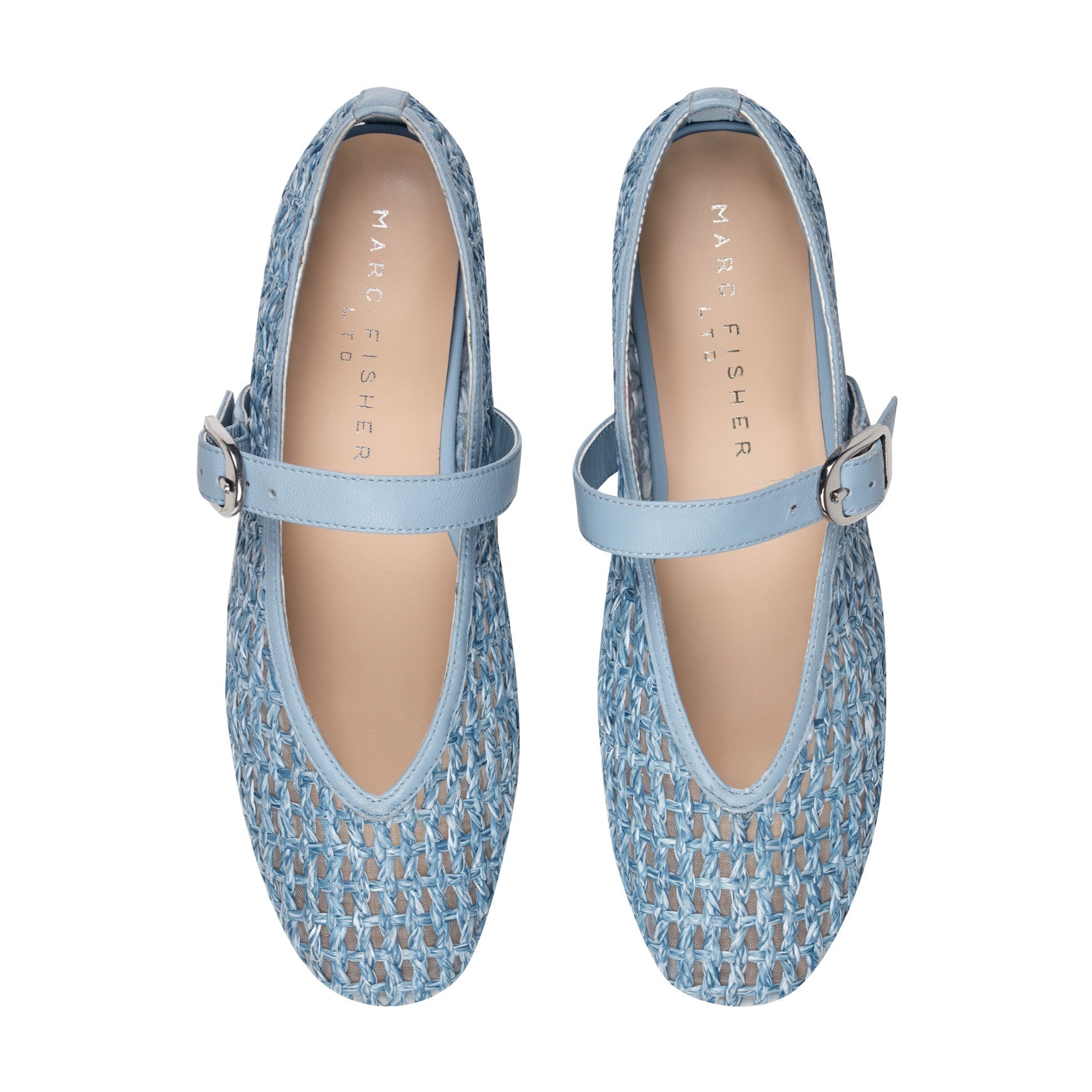 Godea Mary Jane Ballet Flat - Light Blue Raffia / Marc Fisher Outlet