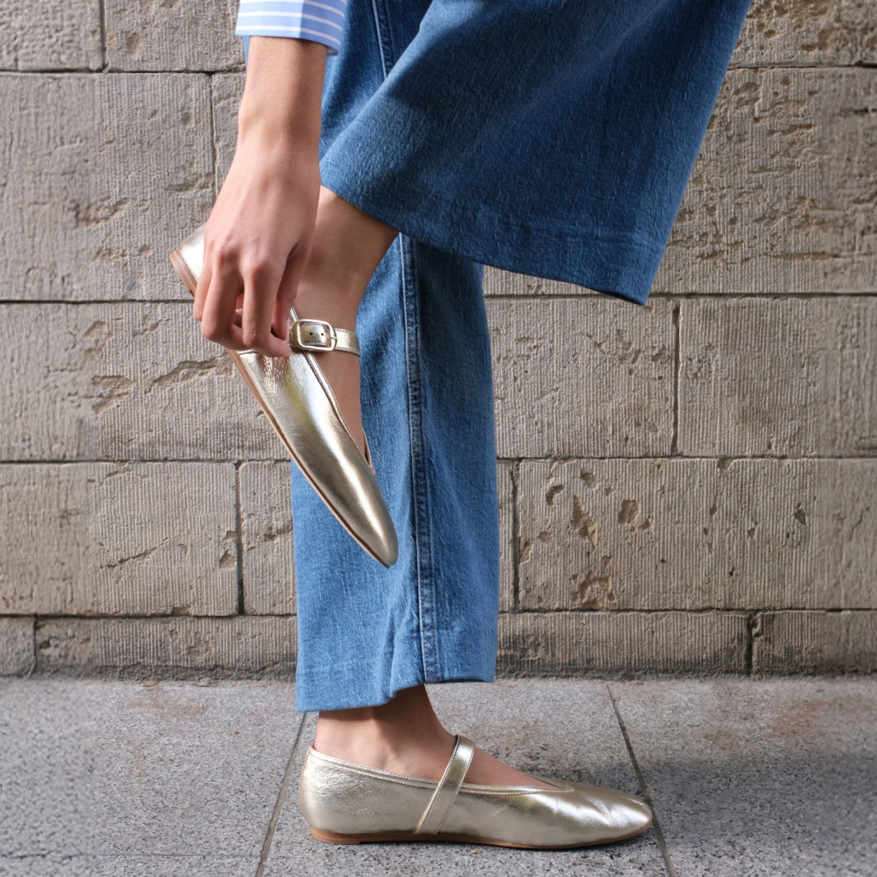 Godina Mesh Mary Jane Ballet Flat - Silver Mesh / Marc Fisher Sale