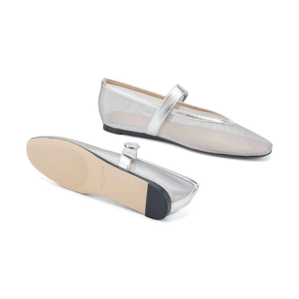 Godina Mesh Mary Jane Ballet Flat - Silver Mesh / Marc Fisher Sale