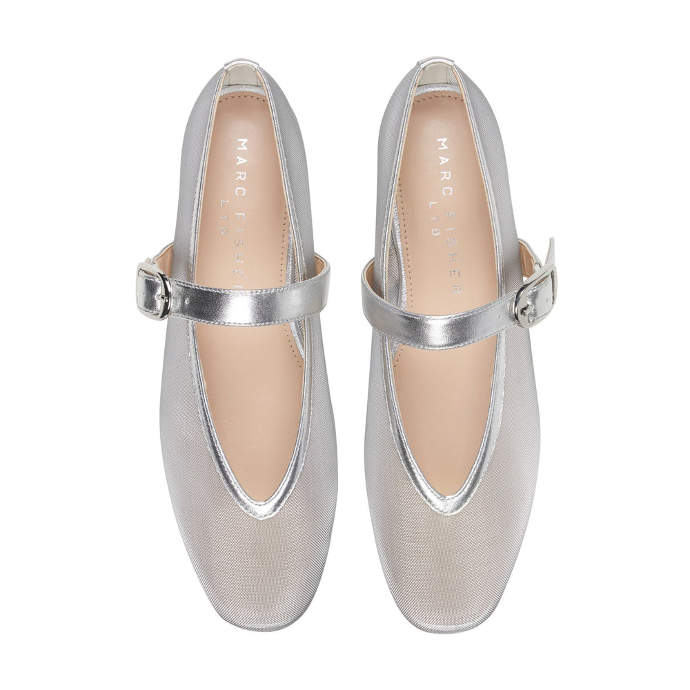 Godina Mesh Mary Jane Ballet Flat - Silver Mesh / Marc Fisher Sale