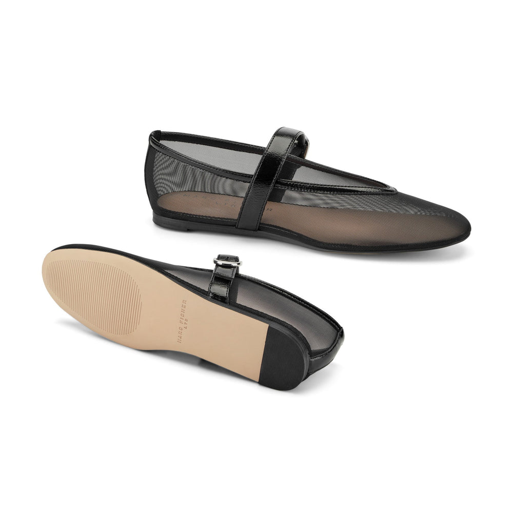Godina Mesh Mary Jane Ballet Flat - Black Mesh / Marc Fisher On Sale