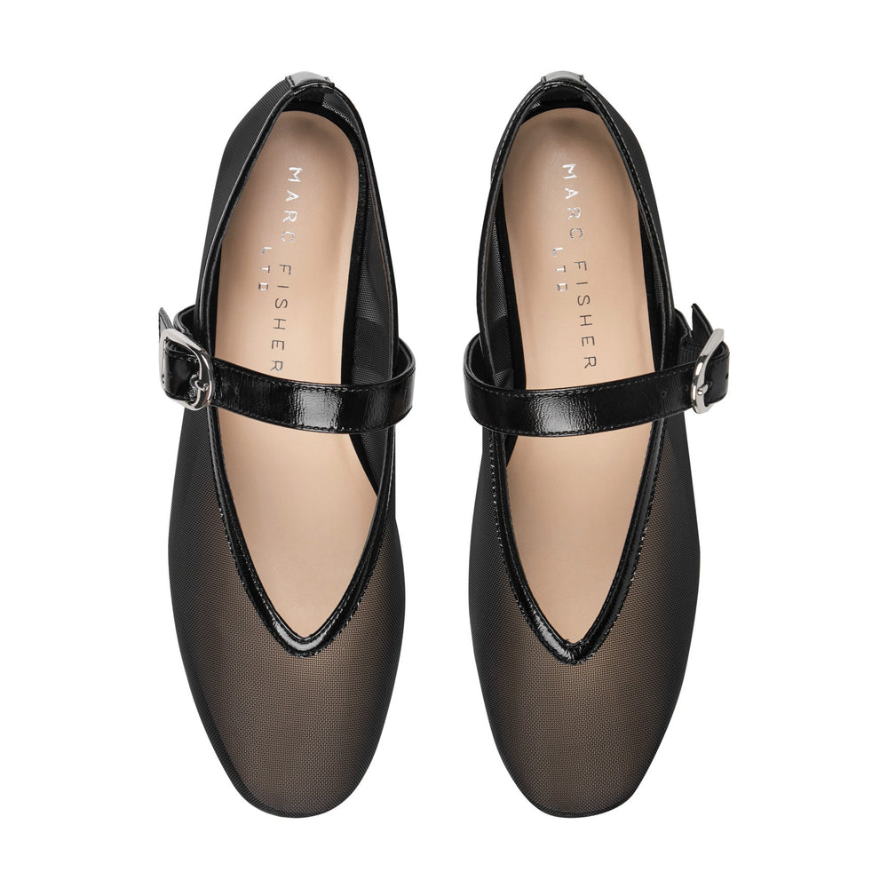 Godina Mesh Mary Jane Ballet Flat - Black Mesh / Marc Fisher On Sale