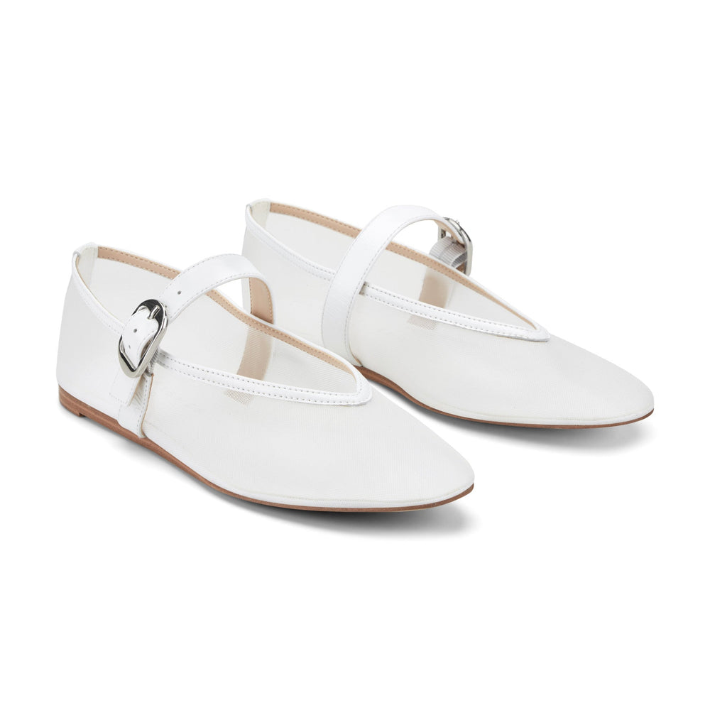 Godina Mesh Mary Jane Ballet Flat - White mesh / Marc Fisher Discount