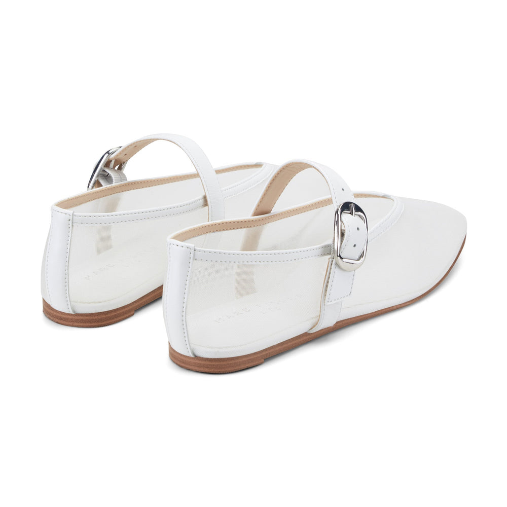 Godina Mesh Mary Jane Ballet Flat - White mesh / Marc Fisher Discount