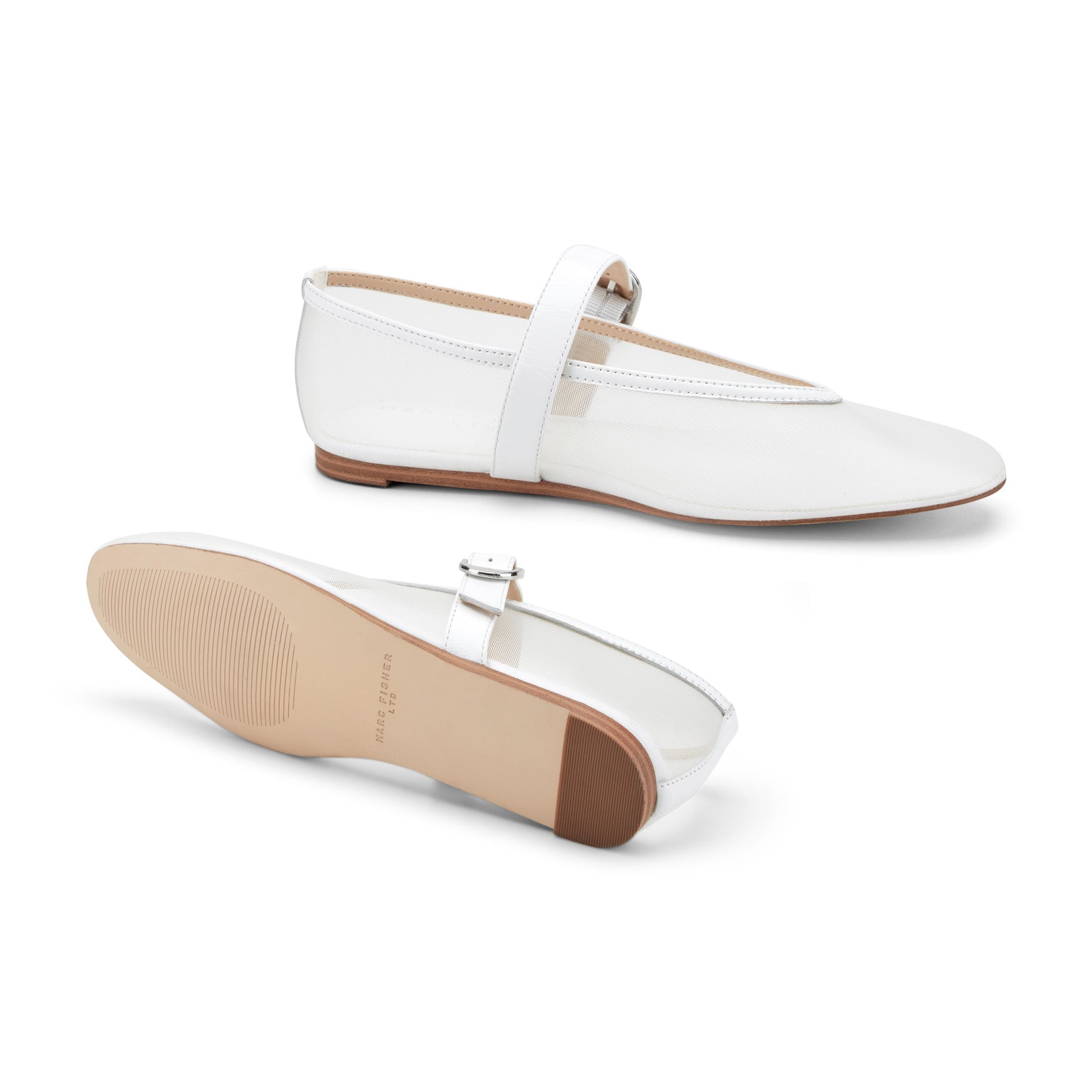 Godina Mesh Mary Jane Ballet Flat - White mesh / Marc Fisher Discount