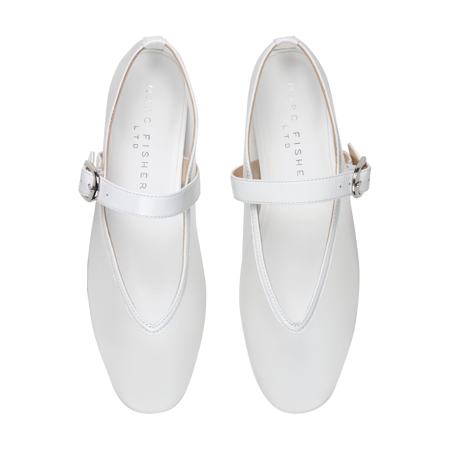 Godina Mesh Mary Jane Ballet Flat - White mesh / Marc Fisher Discount