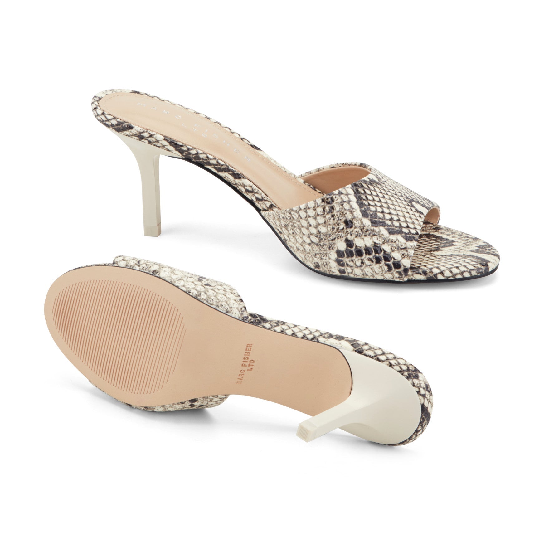 Finny Leather Mule Sandal - Snake Printed Leather / Marc Fisher Sale