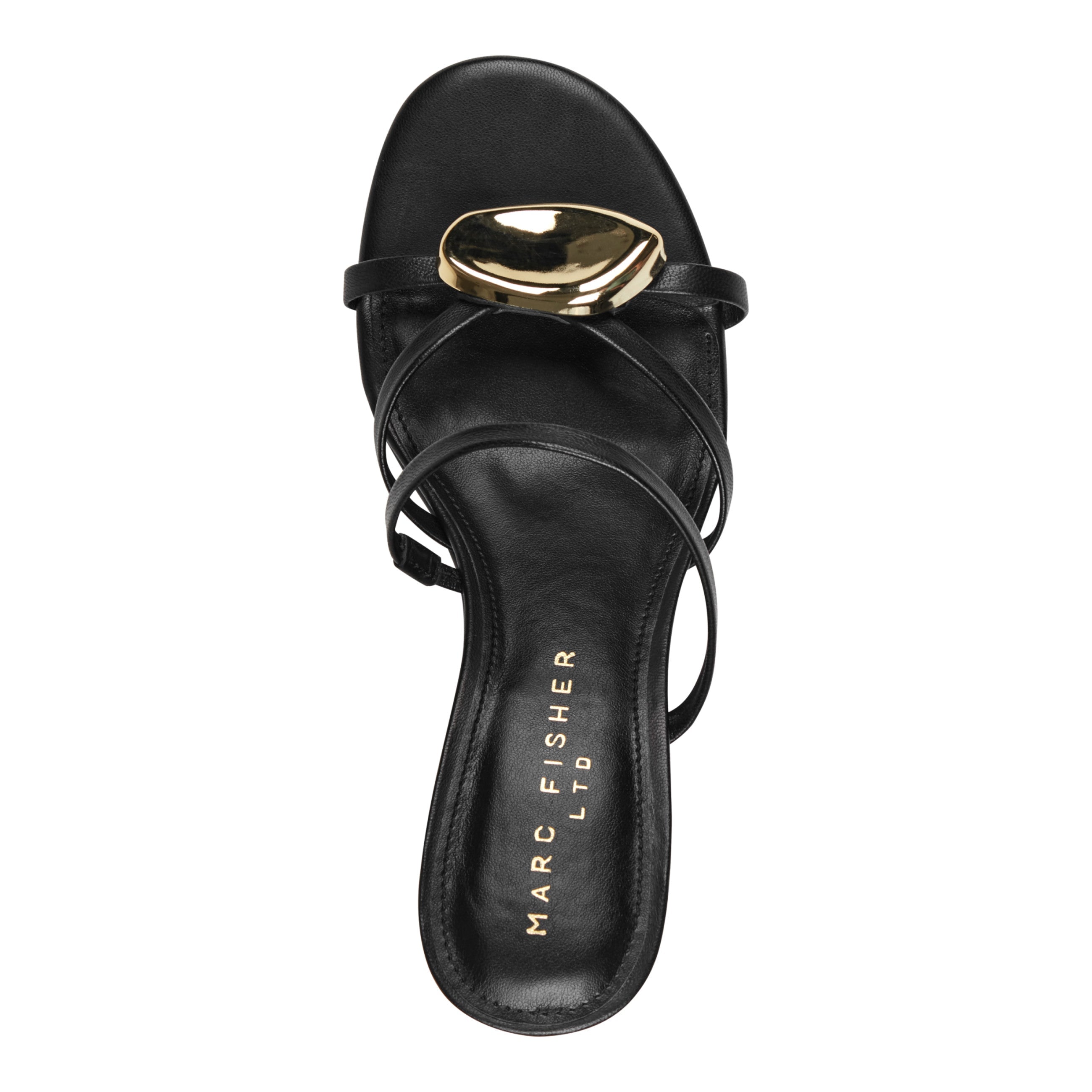 Natesa Leather Embellished Sandal - Black Leather / Marc Fisher For Sale